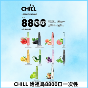 CHILL始祖鳥電子煙鴨嘴獸拋棄式8800口 一次性8ml大容量煙油